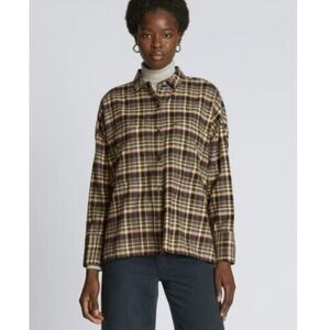 Everlane Boxy Brushed Cotton Plaid Flannel Shirt